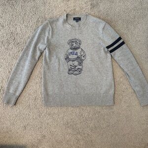 Polo Ralph Lauren embroidered bear gray sweater